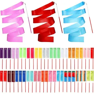 78.7 Inch Artistic Gymnastics Ribbon Dancing Wands Twirling Streamers Party Favors for Birthday Decorations