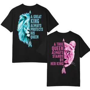 💑 His Queen & Her King Matching T-Shirt – Couple Graphic Tee, Viral TikTok Made Me Buy It, Romantic Gift Outfit, Unisex Cotton Streetwear, Cute Matching Shirts for Couples