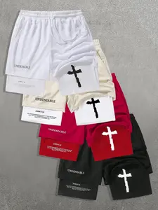 Men's Cross Print Boxer Brief, Casual Comfy Breathable Underwear for Daily Wear, Men's Underwear for Summer