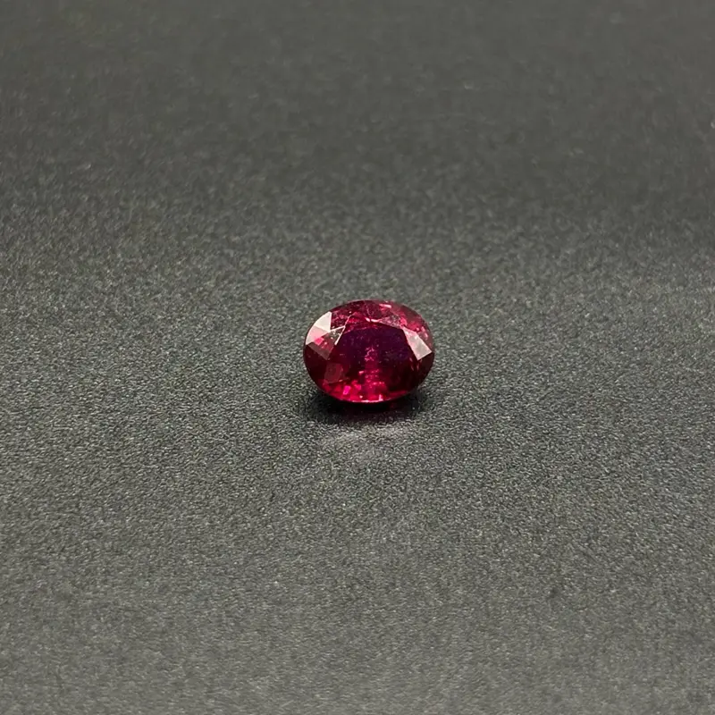1.33 ct Deep Red Natural Ruby, Suspected Oil- or Resin-filled; Slightly Included, 7 x 5.5 mm Oval