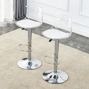 Modern minimalist bar chairs and bar stools. Can rotate 360 ° and adjust lifting. PET backrest and PU seats. Set of 2. Suitable for bars, restaurants, and front desk cashiers. W1151P172644 bedroom vanity