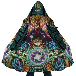 Deku x All Might My Hero Academia Cloak Coat, Anime Men's Women's Hooded Coat, Fleece Jackets Coats, Gift For Men And Women