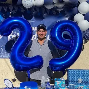 Deep Metallic Foil Balloon Numbers 0-9, 32 Inch Birthday Decorations, Simple Design for Anniversaries, Durable Reusable Gift, Balloon Party Supplies