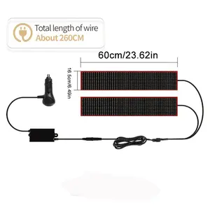 Devil Eyes Light for Car Windshield Flexible LED Digital Display 47.2x6.4 inch Car LED Matrix Pixel Board with Remote Control Multiple Color Modes