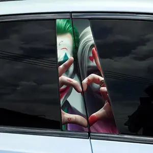 1PC Funny Clown CP Car Stickers Auto B Pillar Waterproof Center Column Decoration Cover Scratches Sunscreen Vinyl Door Decals