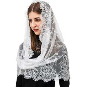Spanish Style Lace Traditional Vintage Inspired Infinity Shape Mantilla Veil Latin Mass Head Covering
