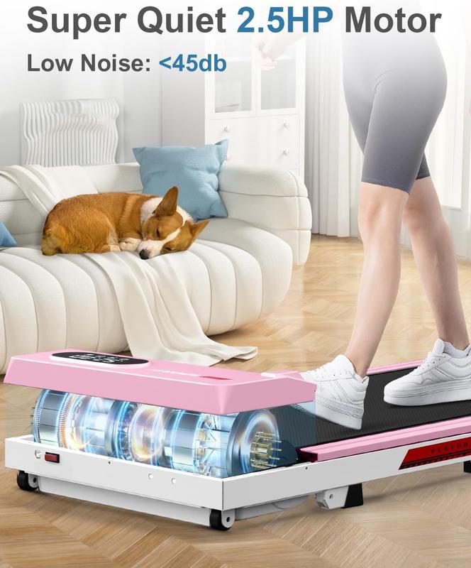 Walking Pad with 5% incline, 0.6-5Mph, Under Desk Treadmill Portable for Office & Home, Wide Running Belt, Remote Control, LED Display, 300 Lb Capacity