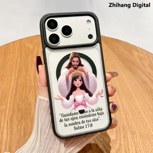 Divine Jesus Crown Blessing Pattern Premium Magnetic Phone Case for iPhone 17 Pro Max Air 16 Plus 15 14 13 12 11 Cases MagSafe Ready Anti-Fall Springtok and Ultra-Thin Design Perfect for Everyday Use Screen Protector Resistance