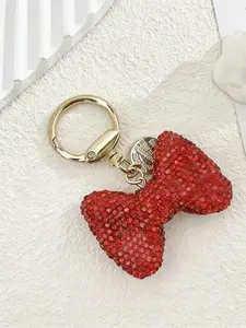 Korean-style rhinestone bow keychain, sparkling and delicate with a girlish feel, suitable for everyday decoration of bags or keys, vacation dates, and other occasions, also a delightful small gift, Bling Bling Keychains