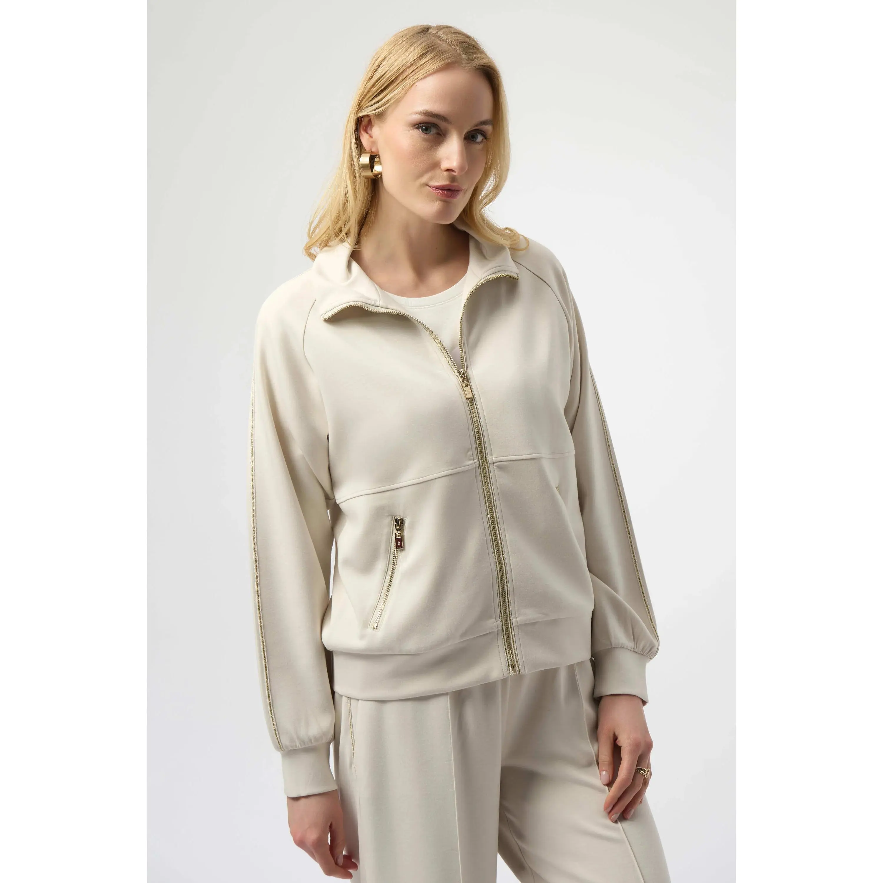 Joseph Ribkoff Scuba Jersey Funnel Neck Jacket
