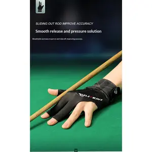 Professional Billiard Gloves, Lightweight Breathable Three Finger Open Finger Glove, Anti-Slip Snooker Pool Table Glove for Men Women, Single Pack