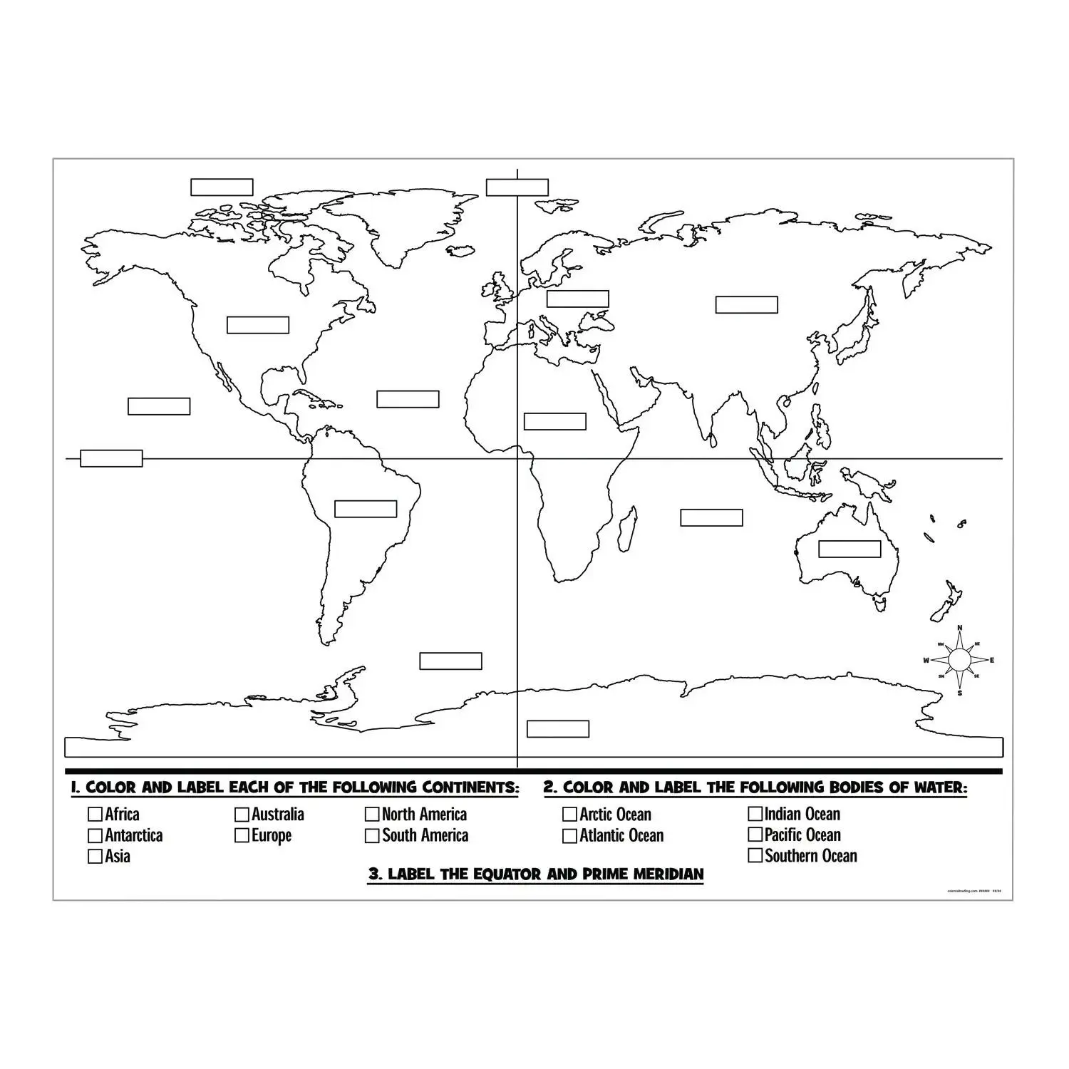 Color Your Own World Map Posters - 30 Pcs