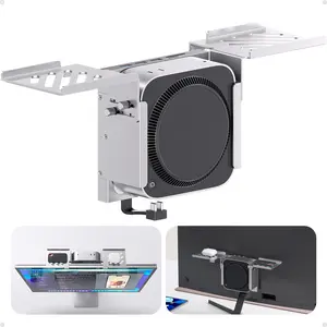 Mac mini M4 Dock & Stand with M.2 NVMe 8TB SSD Enclosure, Macmini M4 Hub with HDMI 4K 60Hz, 3 USB-A 10Gbps for Mac mini M4/M4 Pro 2024, Metal Bracket Holder for Monitor, Desk and VESA Port