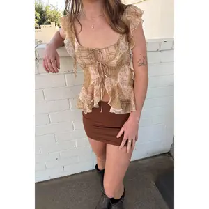 Ruffle Open Front Tie Top