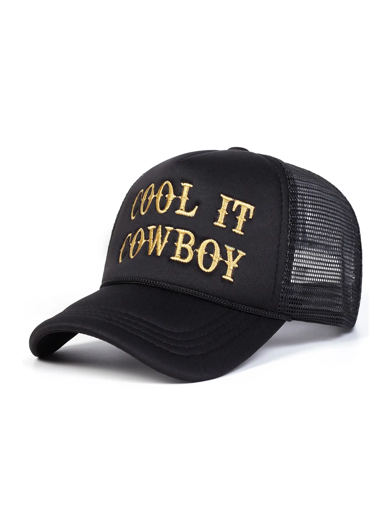 Unisex Cowboy Baseball Cap, Adjustable Woven Fabric Sun Protection Hat, Casual Letter Design for Spring & Fall Outdoor Activities Mesh Cap, Adjustable Snapback Cap, Cool Hat, Fashion Snapback