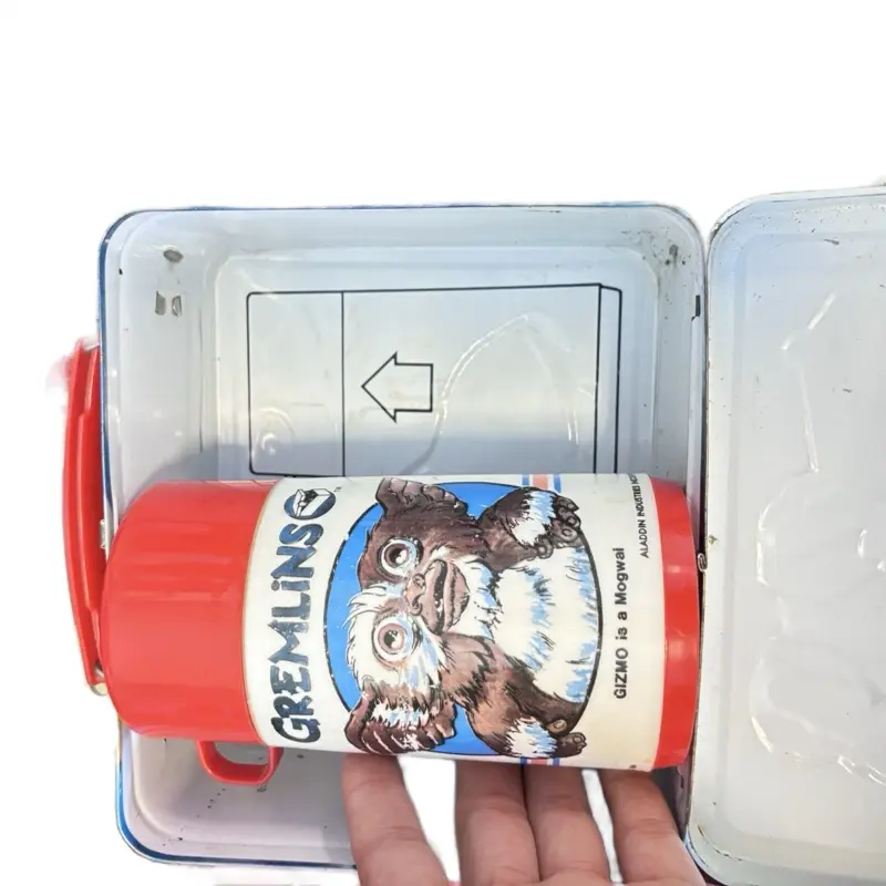 Aladdin Vintage 1984 Gremlins Metal Lunchbox & Thermos Rare Horror Movie Promo Collectible Tin Container