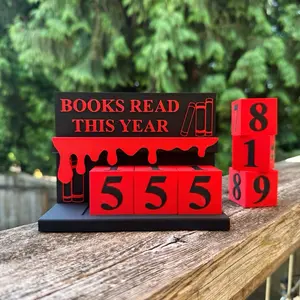 Thriller/Horror Books Read This Year Counter/Tracker - 3D Printed