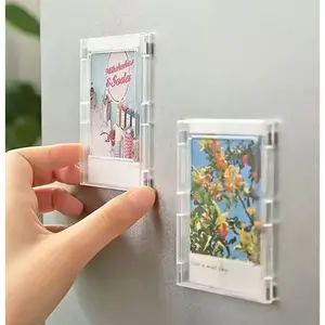 10Pcs Pack ABS Magnetic Photo Frames - Mini Fridge Magnet Picture Holders, Home Kitchen Decor, Family Memory Display, Ideal Gift for Home Supplies Enthusiasts