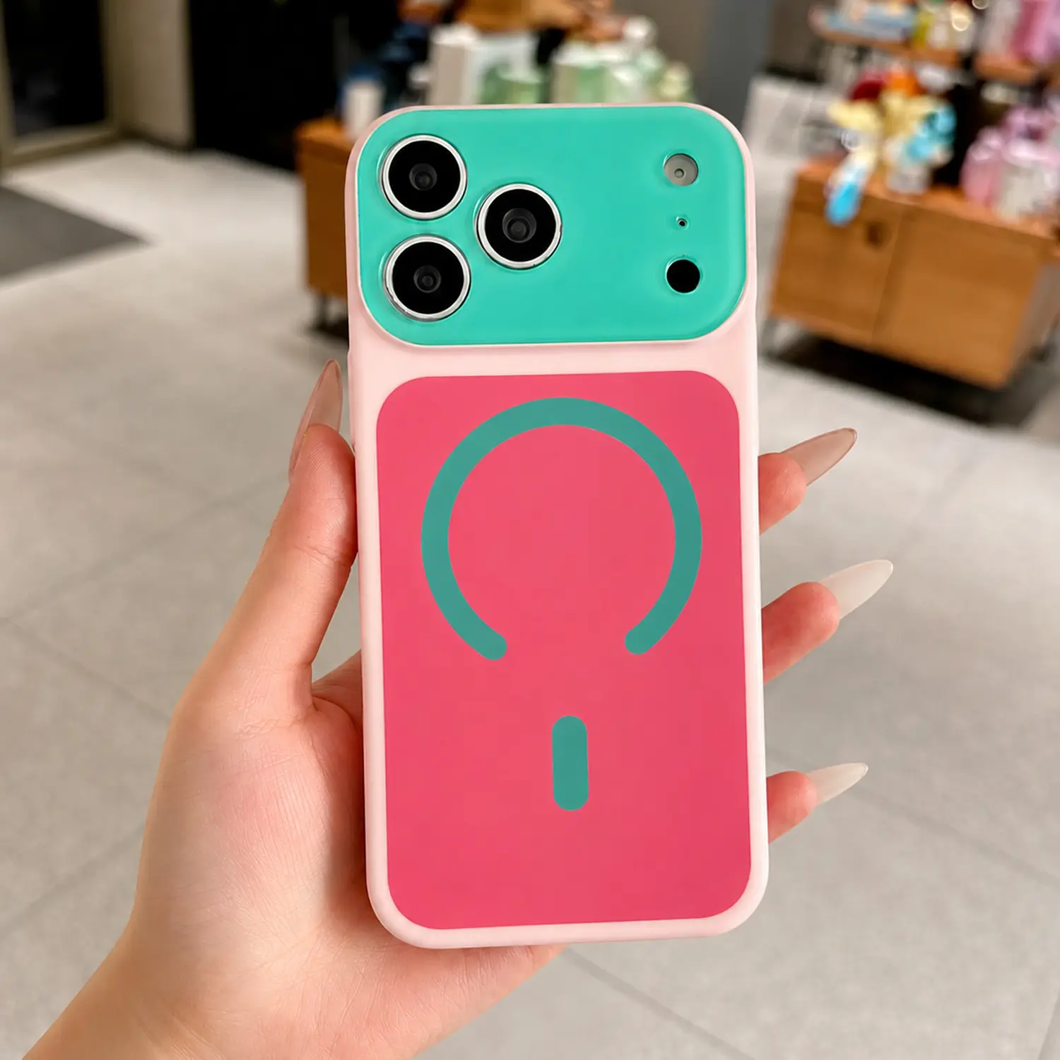 Dopamine Colorblock Phone Case for iPhone 17 Promax 16 15 14 13 12 11 Compatible with iPhone, Military Protective Drop Shockproof with Wireless Charging Luxury Phone Case