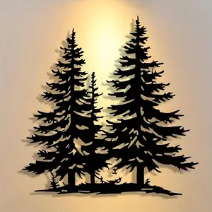 Tree Silhouette Wall Art, 1 Count Abstract Metal Wall Art, Wall Decor for Home Living Room Bedroom, Home Decor, Room Decor, Vanity Decor Accessories, Poster
