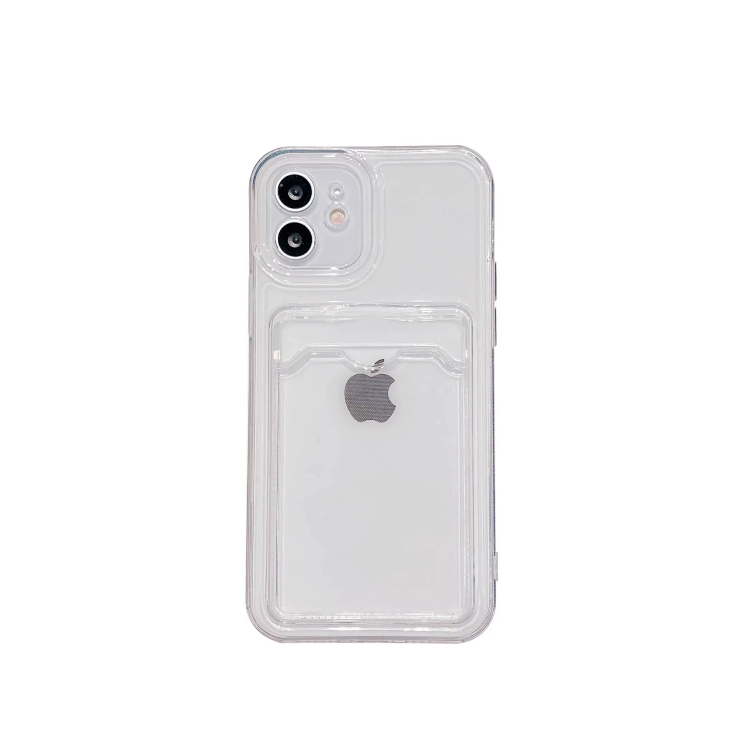 Protective Durable Soft Card Holder Phone Cover for iPhone 11-17 Pro Max, Shockproof Accessory with 3-in Card Fit, Easy Installation & Removal, Customizable Back Print