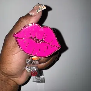 Pink lips  badge Reel
