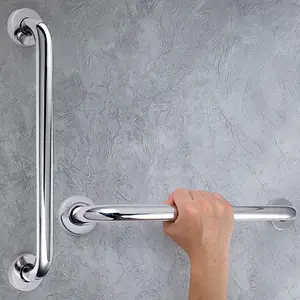 2pcs Chrome Stainless Steel Shower Grab Bars - Safety Handrails for Elderly, Injured & Disabled - Durable Bathroom Balance Support