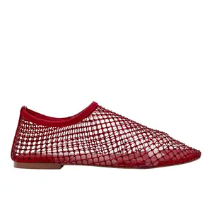 Steve Madden Womens Mino Rhinestone Mesh Flats Casual - Red