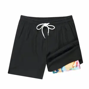 Men's 5-in Inseam Quick-Drying Beach Board Shorts - Compression Lining, Stretchy, Scratch-Resistant, Pockets, Casual Swim Trunks