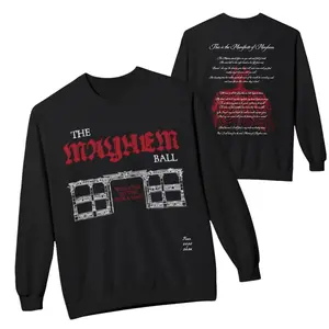 THE MAYHEM BALL SWEATSHIRT, Mayhem Ball Crewneck, Opera Haus Concert Merch, Vintage Music Shirt, Gothic Rock Tour Shirt, Mayhem Ball Fan Gear, Mayhem Dress Crewneck, Little Monster Gift, Collector’s Gothic Tour Shirt