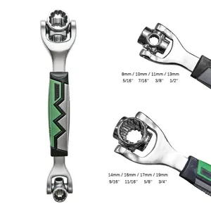 1pc Multi-Functional Socket Wrench, Dual Socket Bone Wrench, Multi-Head Adjustable Repair Tool, Universal Rotation Mechanic Wrench
