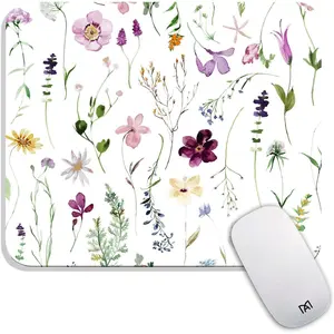 Square Mouse Pad Beautiful Flowers Plants, Personalized PremiumTextured Custom Mouse Mat Design, Washable Mousepad Lycra Cloth, NonSlip Rubber Base Computer Mouse Pads for Wireless Mouse