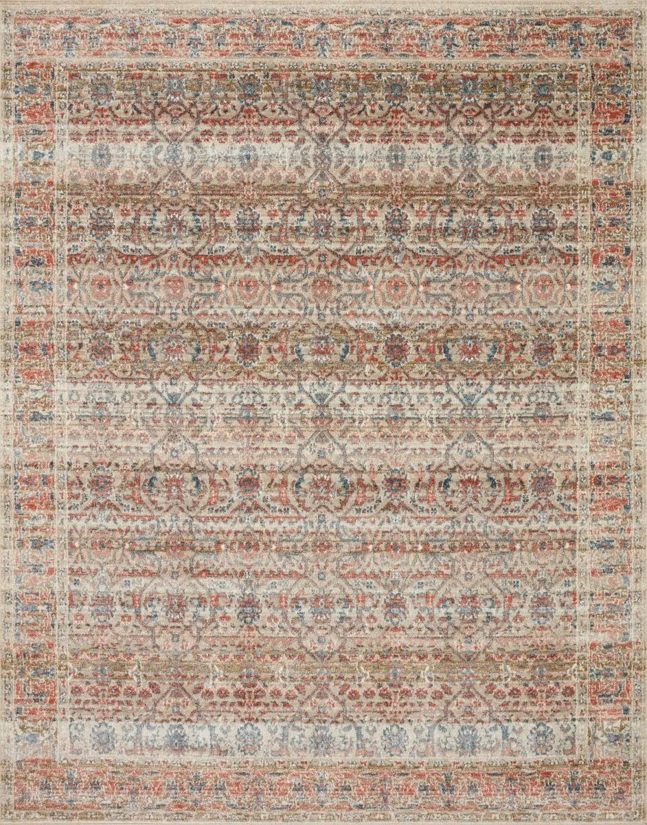 Loloi Rugs Saban Area Rug Sample - SABASAB-05SARU160S, 18x18 in, Sand & Rust Traditional Ornamental Neutral Non-Fade Indoor Home Decor Carpet, Non-Fade Area Rugs