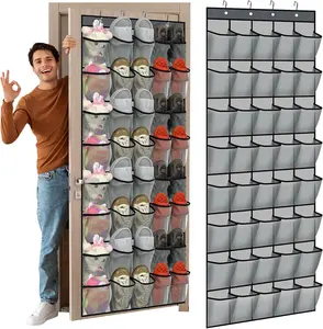 Over the Door Shoe Organizer with 40 Breathable Mesh Pockets Large Capacity Collapsible Design for Men & Women Hanging Shoe Rack Closet Storage