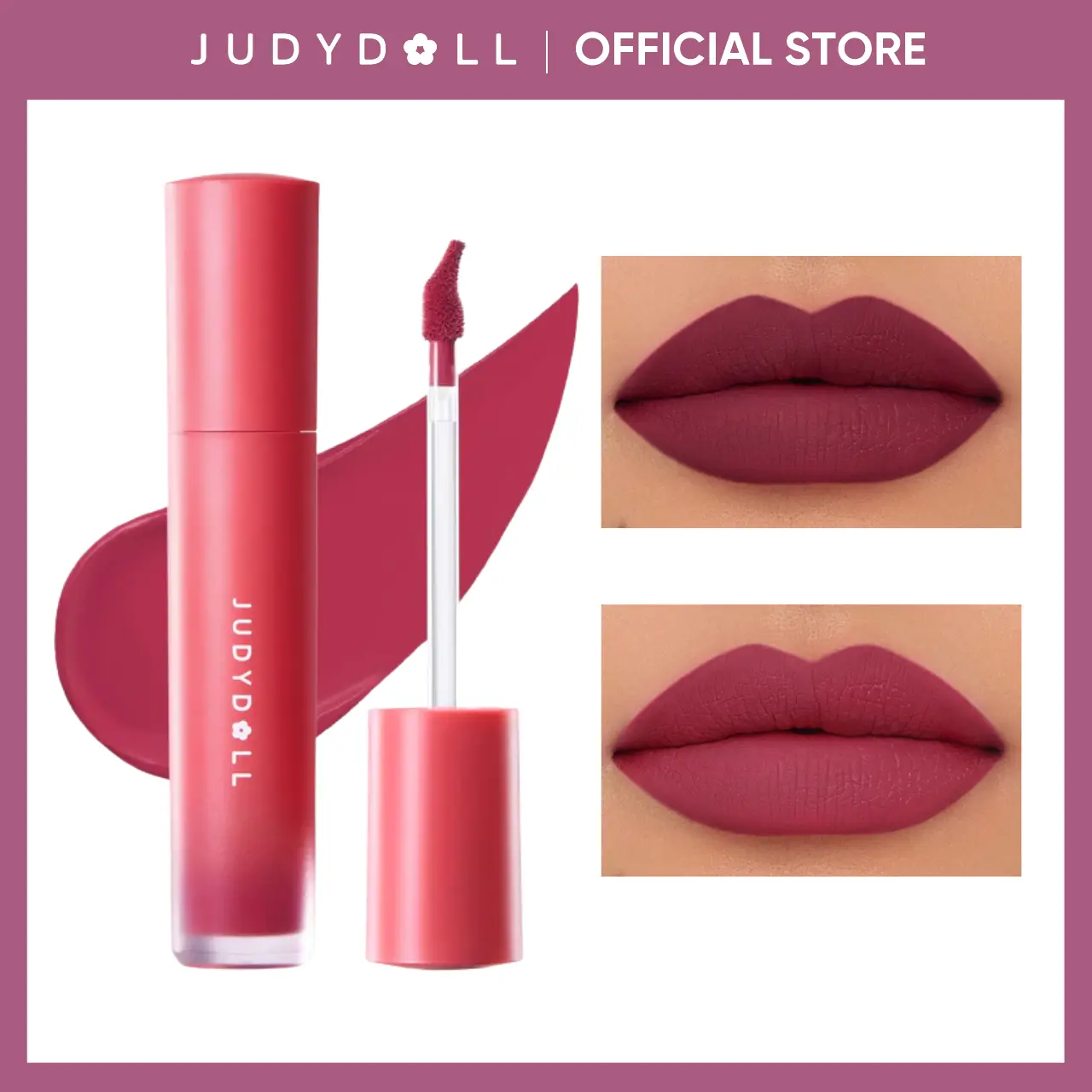 JUDYDOLL Silky Matte Lip Ink, Long-Lasting, Waterproof, Lipstick, Transfer-proof, Smudge-proof, Food-proof, Hydrating, Soft Velvet Matte, Smooth, Not Easy To Fade, Non-Stick Cup, Summervibes, Makeup, Cosmetic