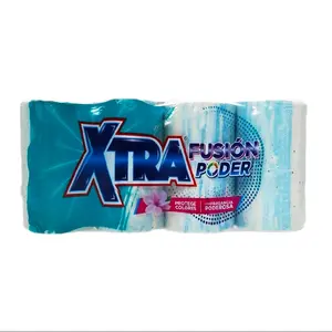 Xtra Power Fusion  Soap  protege colores 400g Each Pack of 4 Laundry Bars celeste y blanco