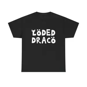 Loded Draco Diary of a Wimpy Kid Unisex Heavy Cotton Tee, 100% Cotton Funny Graphic Shirt for Teens Adults, Soft Breathable Daily Wear, Classic Cartoon & Music Meme Print T-Shirt, Comfortable Casual Top, Perfect Gift for F
