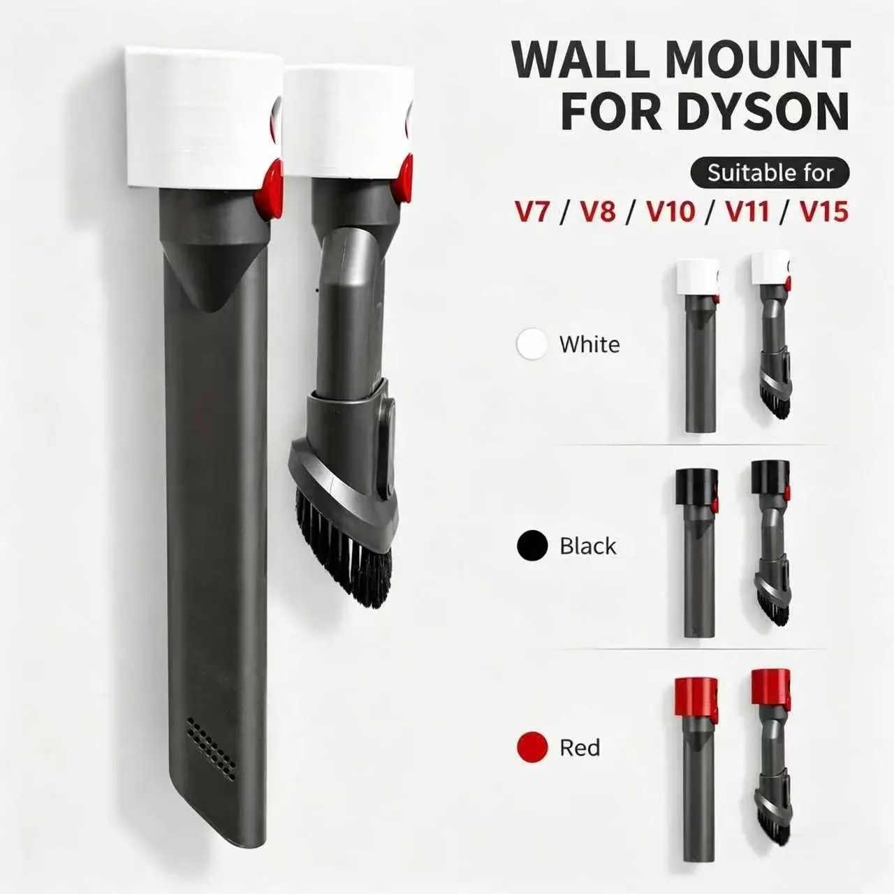 Dyson Vacuum Cleaner Accessories 3D Printed Wall Mount Bracket, Compatible with V7 V8 V10 V11 V15, Space-Saving Storage Rack