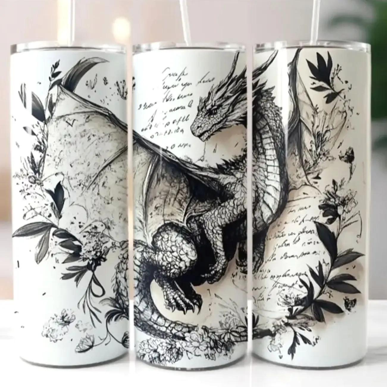 20 oz Skinny Tumbler - Dragon