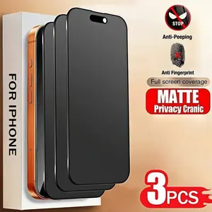 3-Pack Matte Privacy Ceramic Film Protector for iPhone 17 Pro Max, 17 Air, 17e, 16 Pro Max, 16e, 15 Pro Max, 14 Plus, 13 Pro Max, 12, 11, X