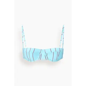 Jo Balconette Bikini Top in Pool Stripe