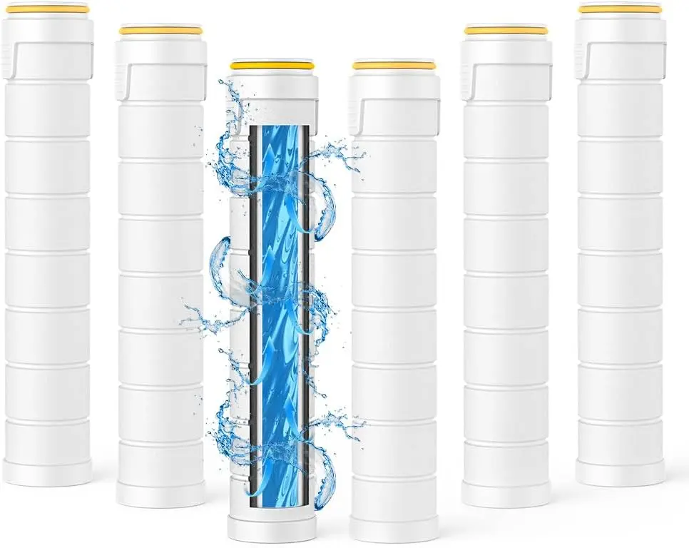 Shower Filter for Handheld Shower , 6 Pack 18 Stage Filter for Hard Water Remove Chlorine and Harmful Substances, Only Fit for  Filtered Shower