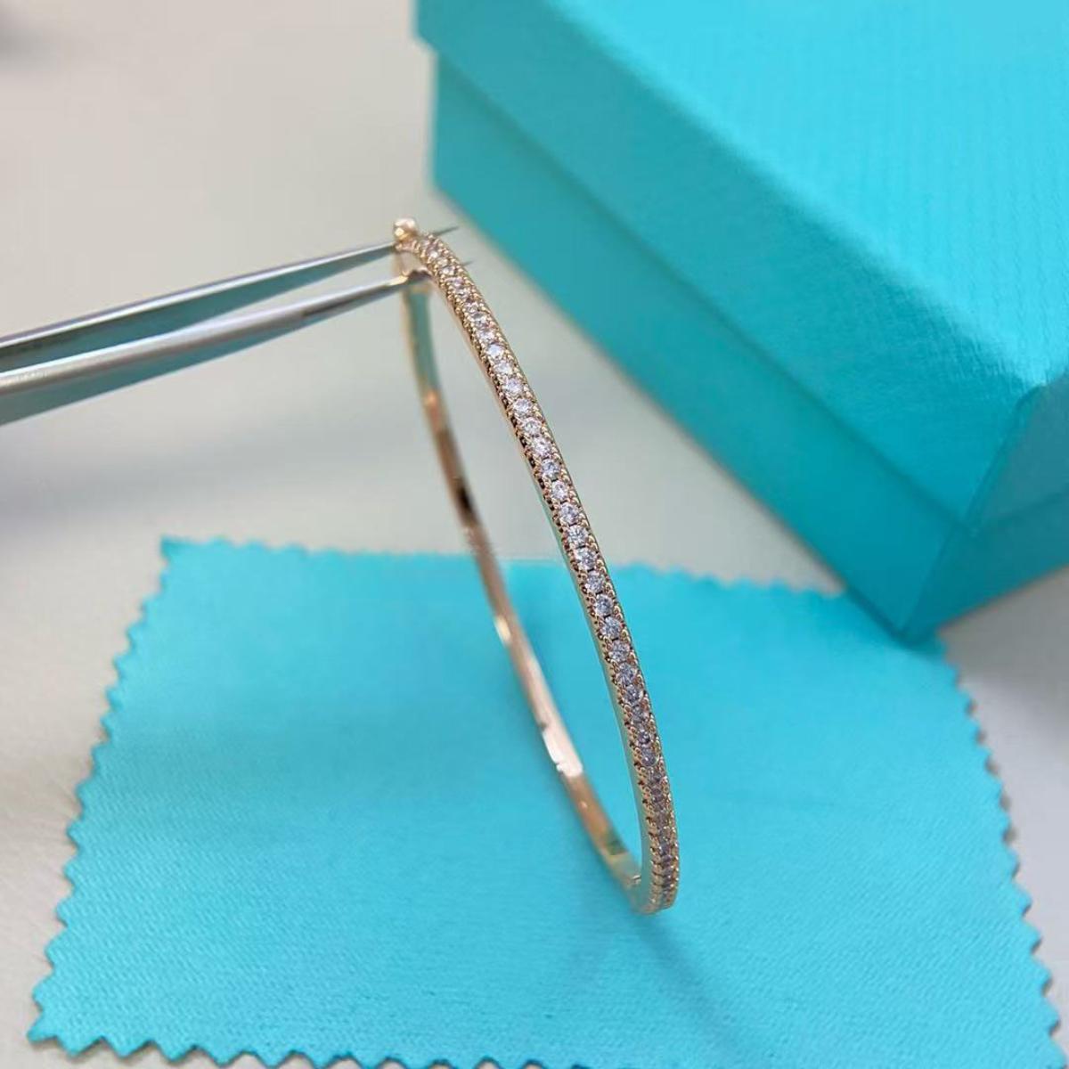 Luxury Slim Full Pavé Sparkle Bangle Bracelet for Women, Elegant Polished Hinged Cuff Bangle, Premium Statement Sparkle Bracelet, Trendy 2026 Aesthetic Bridal Formal Jewelry, Timeless Anniversary Birthday Gift for Her