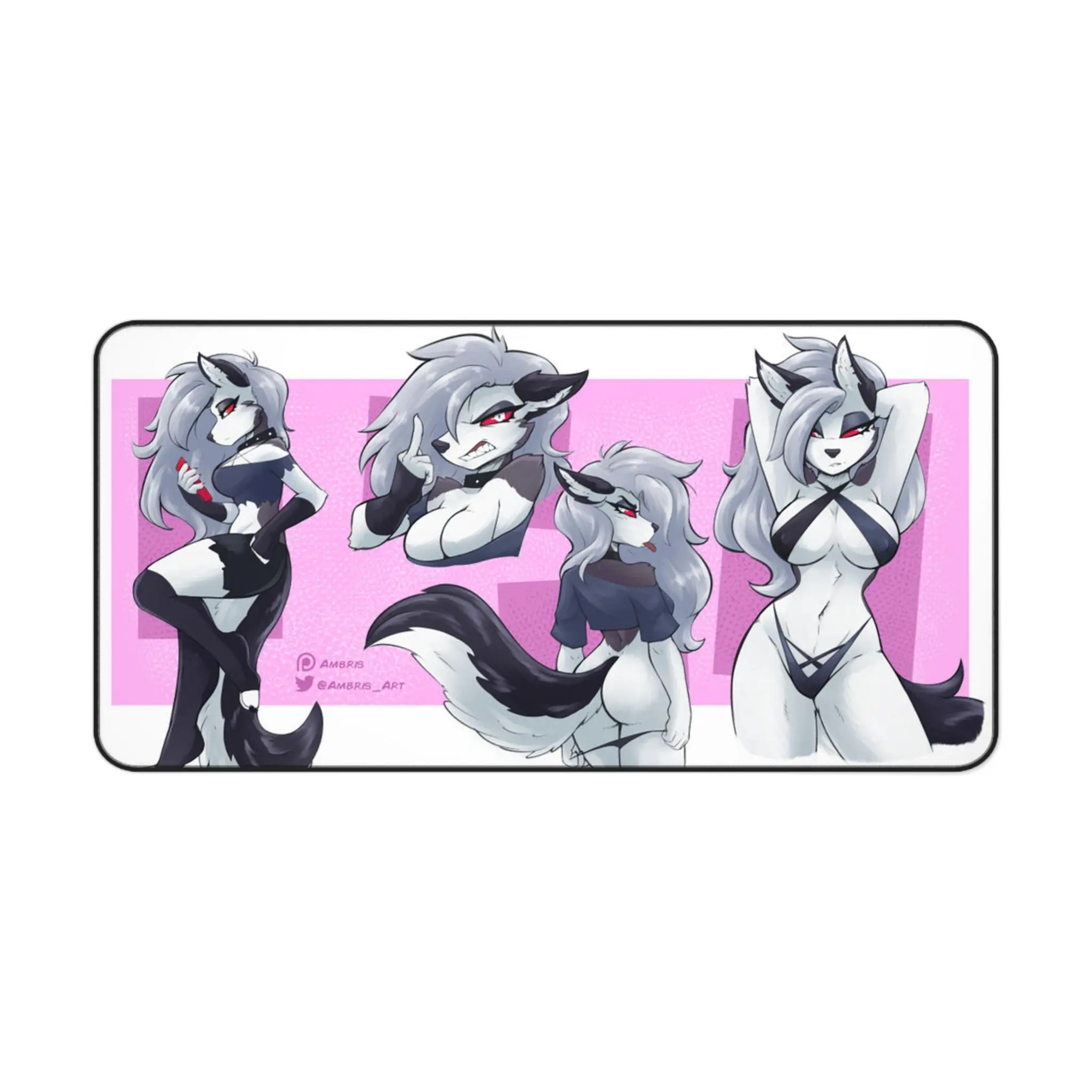 Loona Helluva Boss Mouse Pad – Cute Anime Wolf Girl Holiday Outfit Gaming Desk Mat, Non-Slip Rubber Base, Non-Stitched Mat