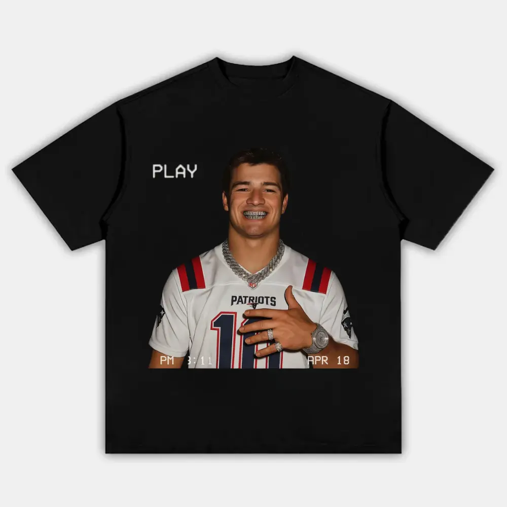 Drake Maye "GRILL" New England Football Vintage Adult and Youth T-Shirt Sweatshirt, Drake Maye shirt, graphic t-shirts, #Ppatriottt merch, Game Day Shirt, New England Football Tee, men's clothing clothes merch, Streetwear, Gift For Him & Her