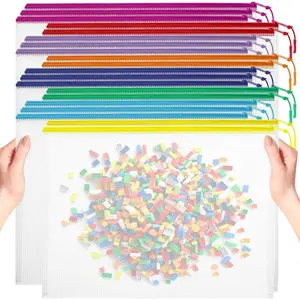 20pcs 17x12 Inches A3 Large Mesh Reusable Zipper Pouch Bags Extra Large Pouches for Organizing Classroom Storage, Puzzle and Board Game Storage