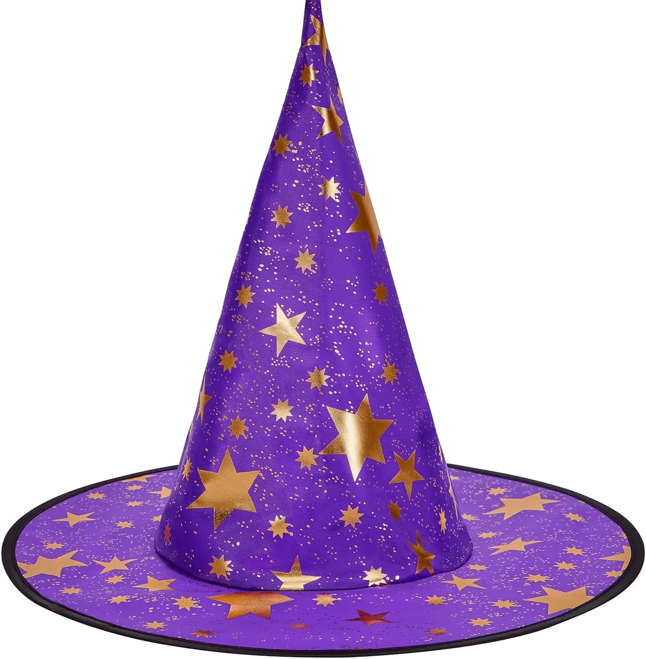 Witch Hat for Women Halloween Wizard Hat with Gold Star Party Hats for Adults Halloween Costume Accessories