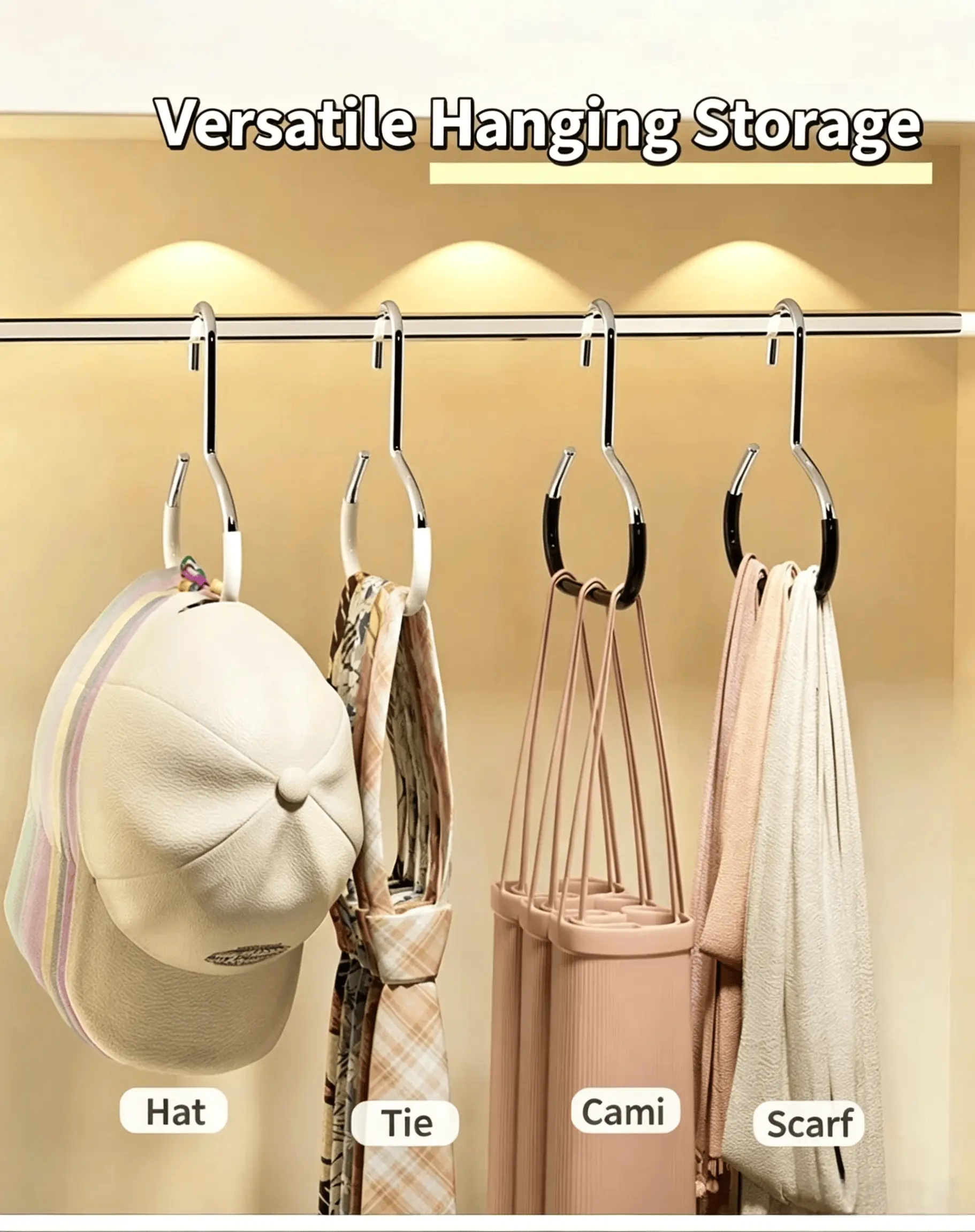 10-Pack Hat Holder Hanging Organizer Rack, Mess-Free Home Supply Hooks & Rails, No Cluttered Hat Piles, Home Decor Closet Organizer