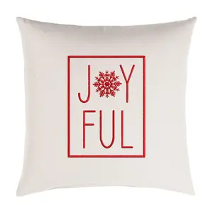 Sorra Home Joyful Snowflake 18" Embroidered Sunbrella Pillow