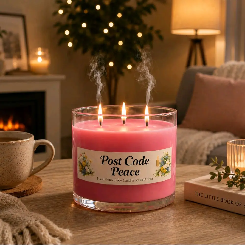Post Code Peace Fragrance Candle, Room Decor Piece with Calming Aroma & Long-Lasting Scent for Home Use